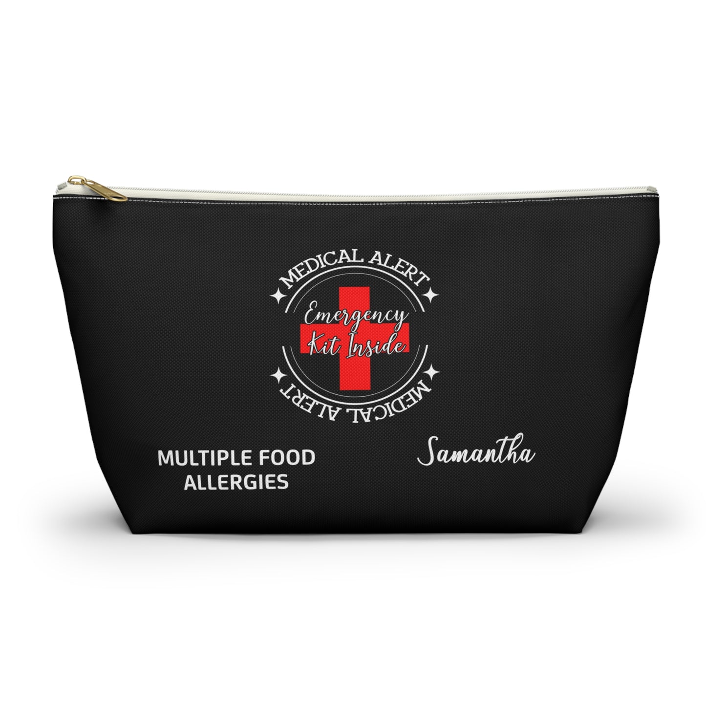 Personalized Medical Alert Emergency Kit Pouch for Multiple Food Allergies Samantha Allergy Meds and EpiPens Organizer Travel Bag