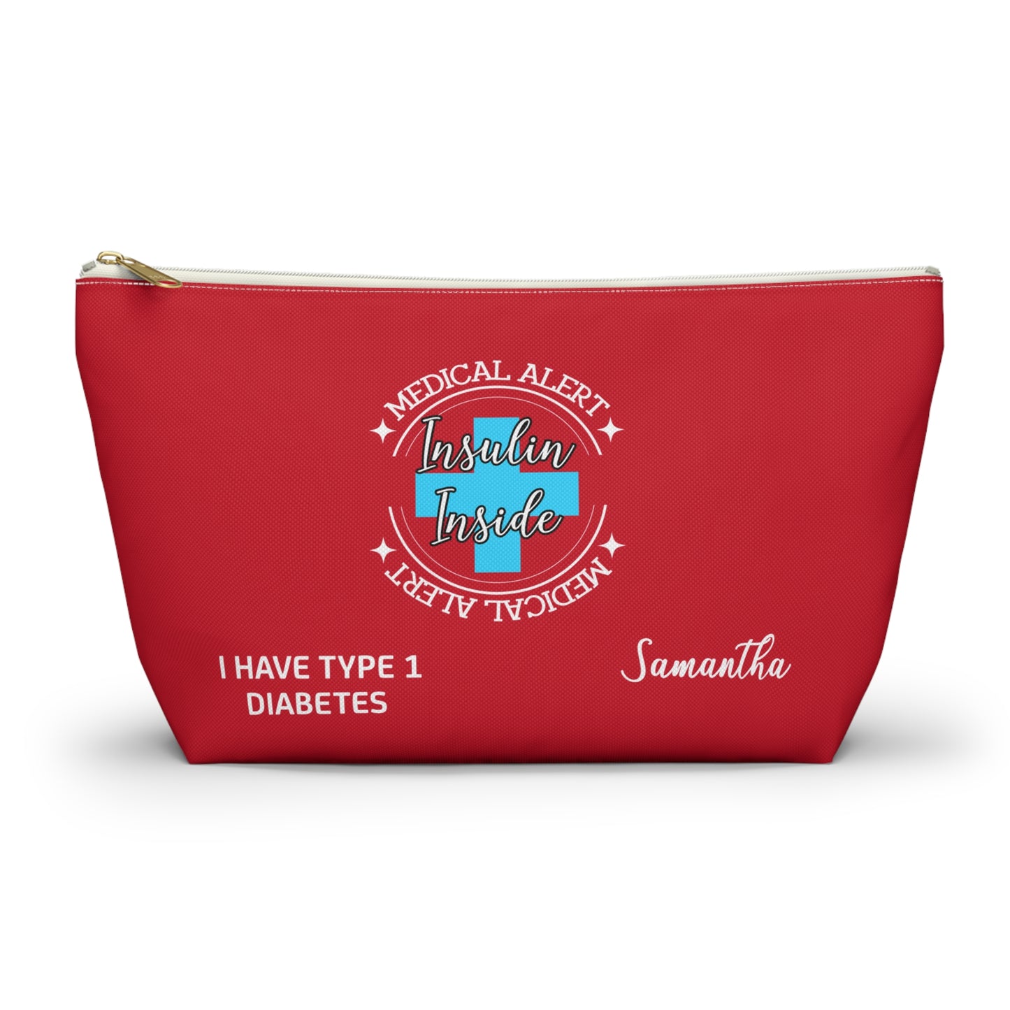 Personalized Medical Alert Insulin Pouch for Type 1 Diabetes Samantha Insulin Storage Emergency Diabetes Kit Travel School Ready