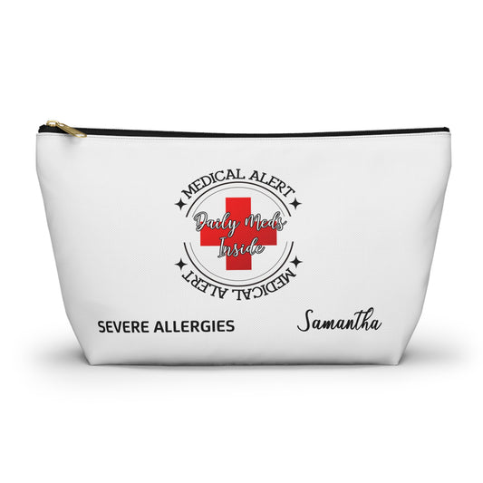Personalized Medical Alert Accessory Pouch for SEVERE ALLERGIES - Samantha Edition