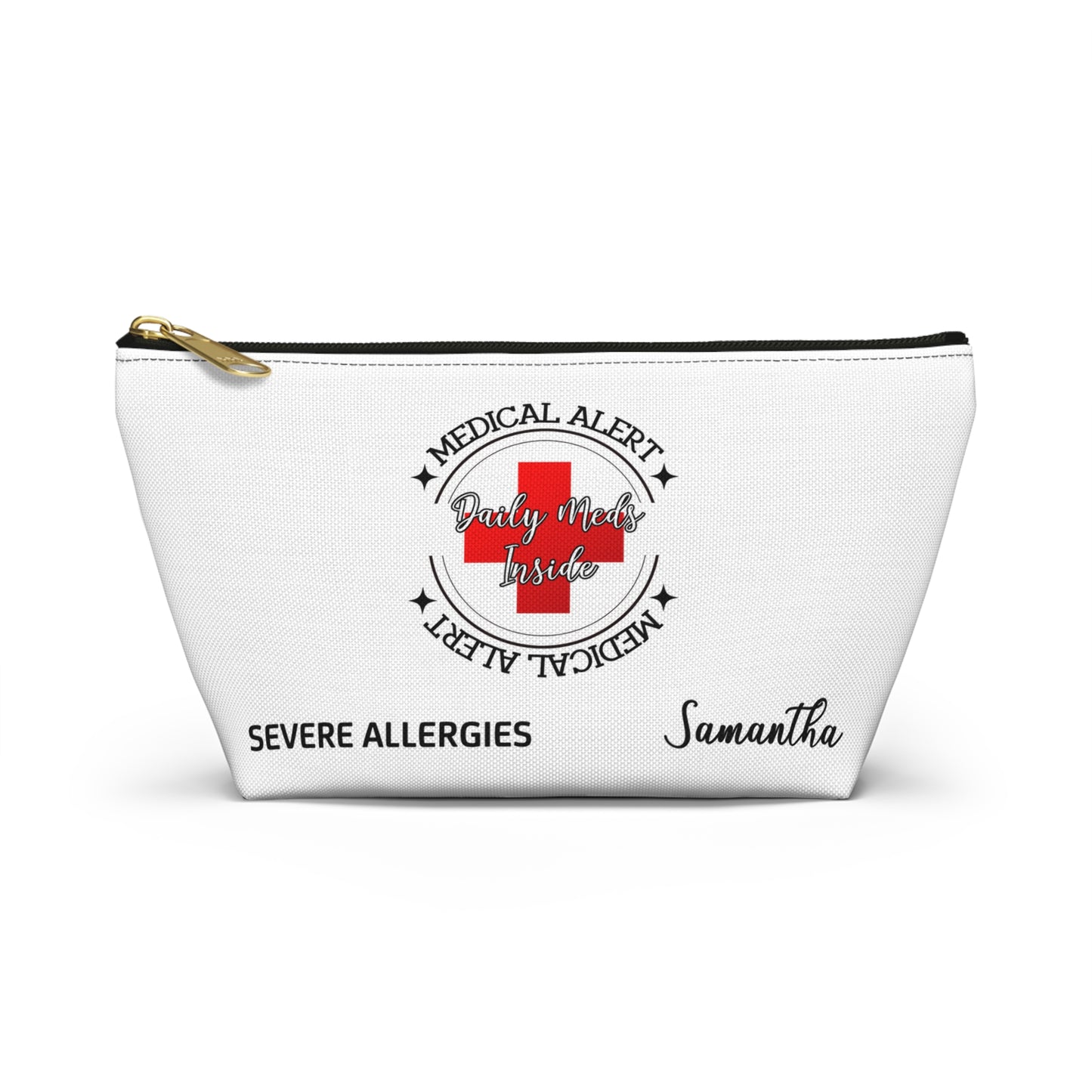 Personalized Medical Alert Accessory Pouch for SEVERE ALLERGIES - Samantha Edition