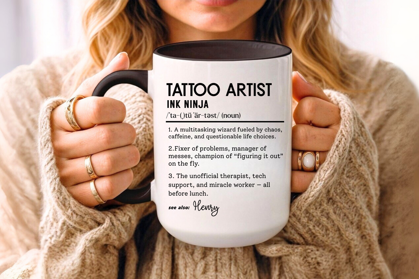 Custom Tattoo Artist Mug, Funny Ink Gift, Tattoo Definition Mug, Personalized Artist Mug, Colorful Mugs (11oz, 15oz)