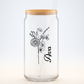 Personalized Birth Flower Sipper Glass, Custom Name Tumbler, Gifts for Her, Bridesmaid Proposal Gift, Graduation Present, Floral Cup,