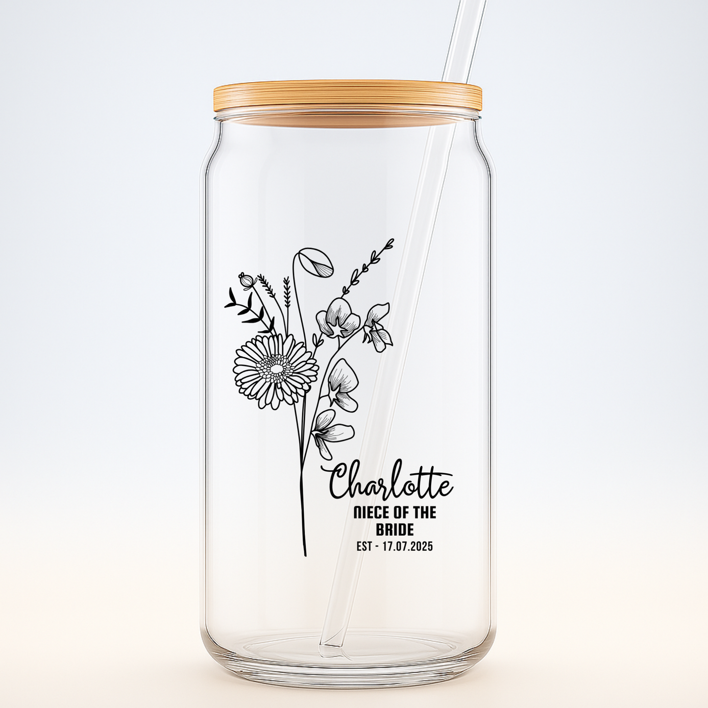 Niece of the Bride Sipper, Personalized Wedding Sipper, Custom Niece Gift, Bride Family Cup, Wedding Party Keepsake, 16oz Niece Sipper