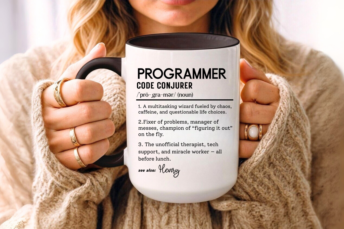 Custom Programmer Mug, Code Conjurer Dictionary Mug, Funny Software Developer Gift, Tech Coffee Cup, Colorful Mugs 11oz 15oz
