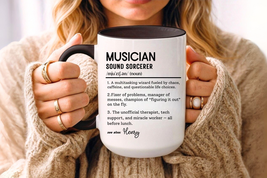 Colorful Musician Mug, Funny Music Lover Gift, Personalized Coffee Cup, Sarcastic Definition Cup, Music Teacher Gift, Colorful Mugs (11oz,