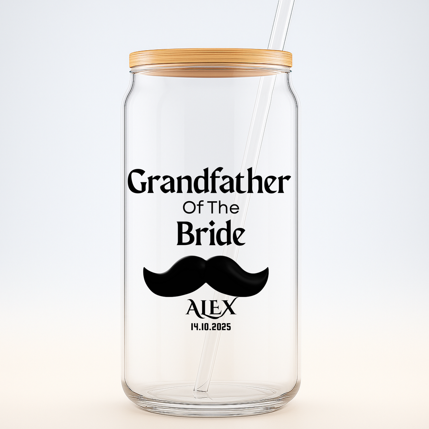 Grandfather of the Bride Sipper, Personalized Wedding Gift, Custom Grandpa Sipper, Bride Grandfather Gift, Wedding Keepsake, 16oz Cup