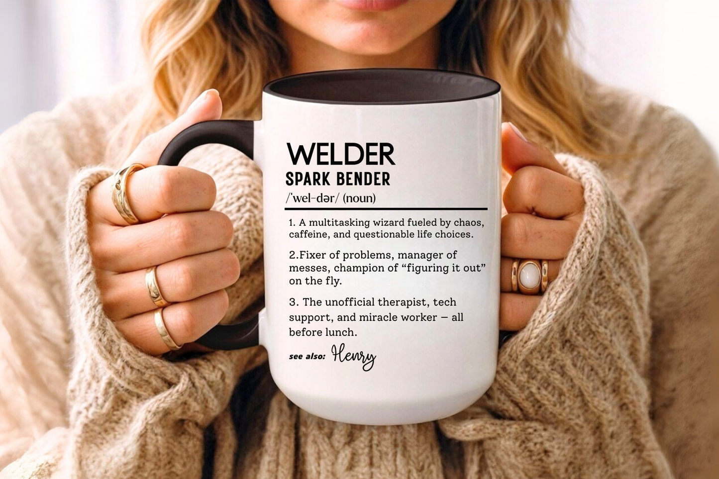 Custom Welder Mug, Spark Bender Dictionary Mug, Funny Welding Gift, Personalized Coffee Cup for Welders, Colorful Mugs 11oz 15oz