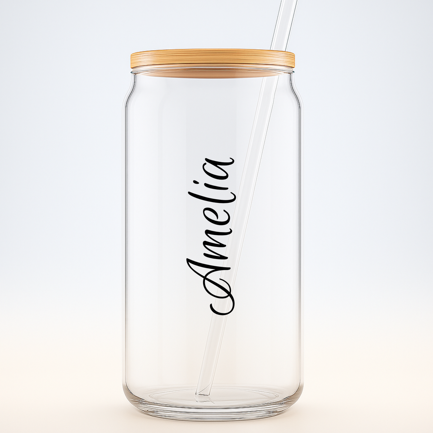 Personalized Glass Sipper, Custom Name Tumbler, Bridesmaids Gifts, Wedding Proposal Cup, 16oz Coffee Glass
