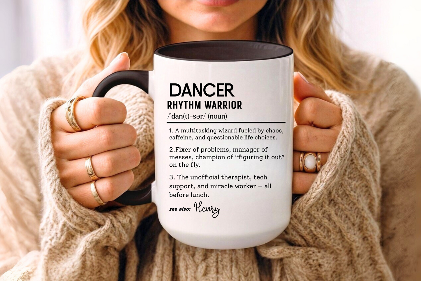 Custom Dancer Mug, Funny Dance Gift, Personalized Coffee Cup for Ballet Jazz Hip-Hop, Choreographer Definition Mug, Dance Teacher Gift
