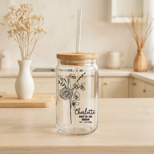 Aunt of the Groom Sipper, Groom Aunt Gift, Wedding Gift for Aunt, Personalized Wedding Sipper, Custom Bridal Party Sipper, Keepsake, 16oz