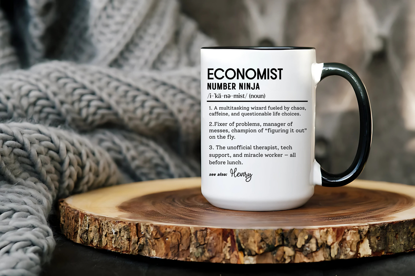 Funny Economist Mug, Number Ninja Dictionary Mug, Custom Coffee Cup for Finance Pros, Gift for Economists, Colorful Mugs (11oz, 15oz)