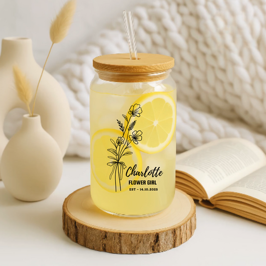 Flower Girl Sipper, Wedding Party Gift, Personalized Flower Girl Gift, Wedding Keepsake, Custom Girl Sipper, Cute Bridal Party Gift, 16oz