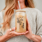 Personalized Birth Flower Sipper Glass, Custom Name Tumbler, Gifts for Her, Bridesmaid Proposal Gift, Graduation Present, Floral Cup,
