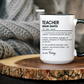 Custom Teacher Mug, Funny Teacher Gift, Personalized Teaching Mug, Classroom Definition Cup, Best Educator Ever, Colorful Mugs 11oz 15oz