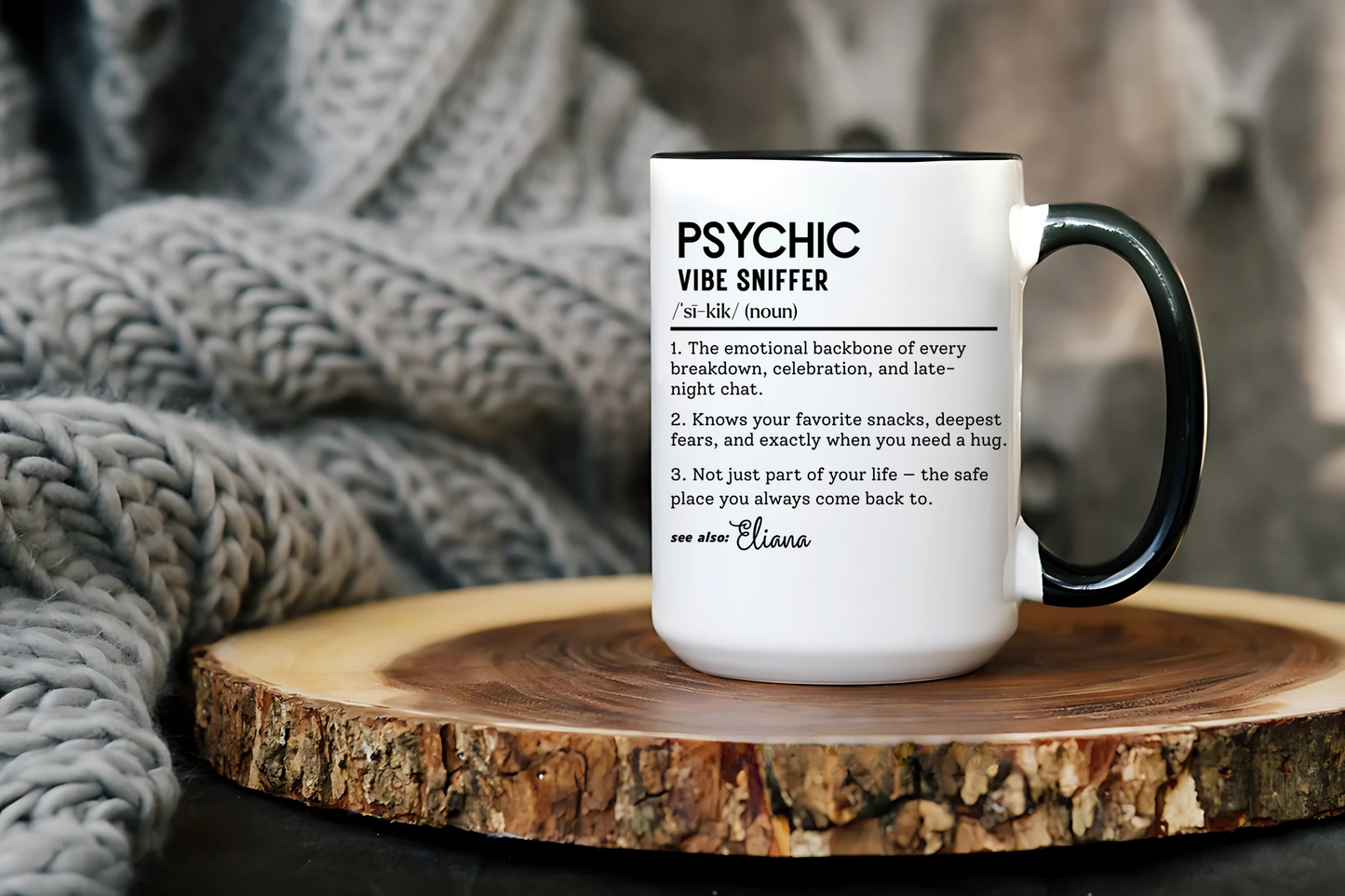 Custom Psychic Dictionary Mug, Funny Vibe Sniffer Coffee Mug, Spiritual Gift for Intuitive Souls, Colorful Mugs 11oz 15oz