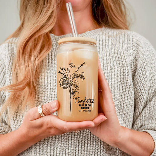 Aunt of the Groom Sipper, Groom Aunt Gift, Wedding Gift for Aunt, Personalized Wedding Sipper, Custom Bridal Party Sipper, Keepsake, 16oz