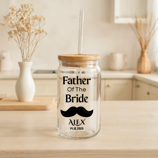 Father of the Bride Sipper, Custom Wedding Sipper, Personalized Father Gift, Bride Dad Gift, Wedding Day Keepsake Cup, 16oz