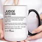Judge Dictionary Mug, Funny Justice Boss Coffee Cup, Custom Courtroom Gift Idea, Law Office Decor Mug