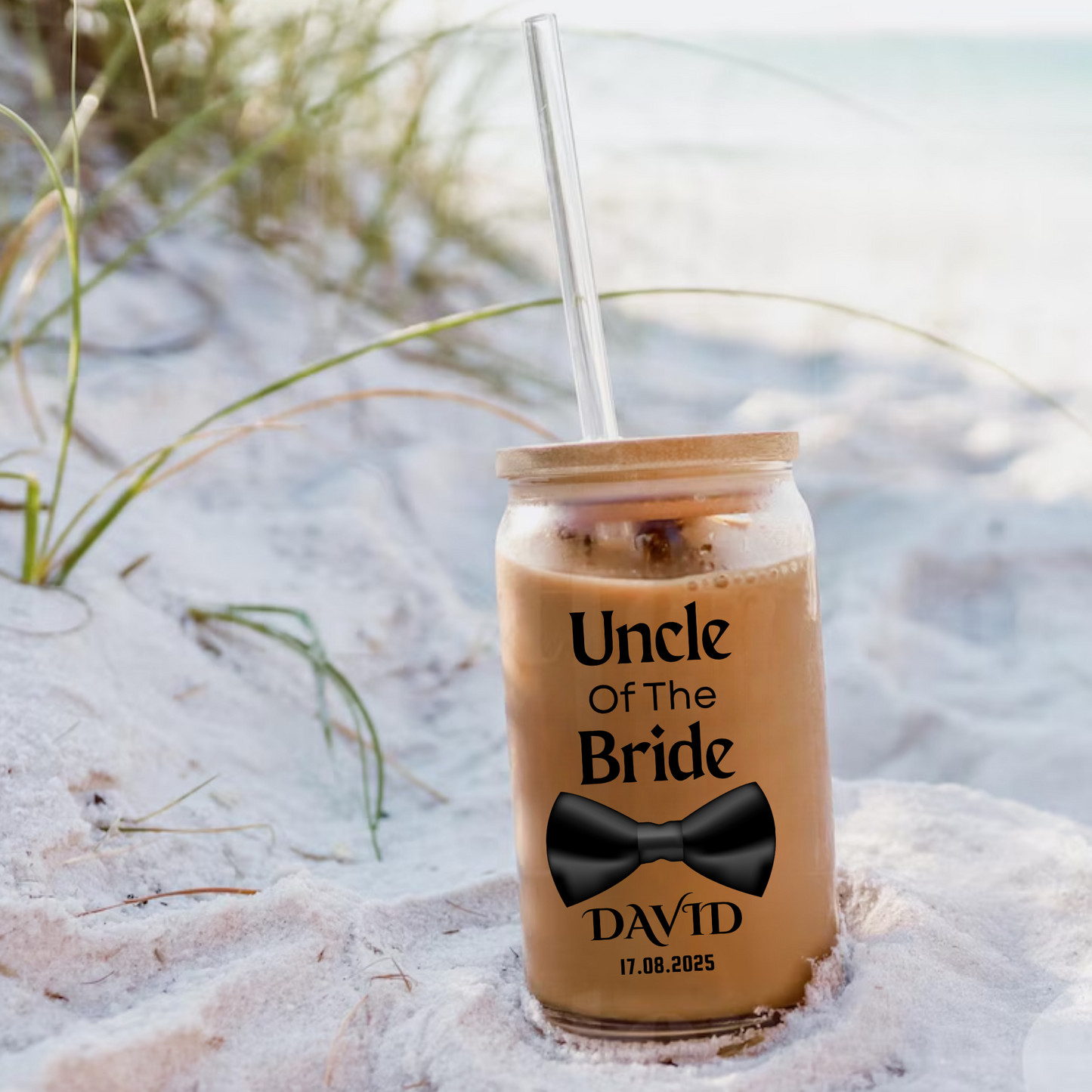 Uncle of the Bride Sipper, Personalized Wedding Gift, Bride Uncle Gift, Custom Wedding Keepsake, Family Celebration Cup, 16oz Glass