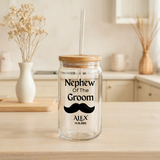 Nephew of the Groom Sipper, Personalized Wedding Gift, Custom Nephew Sipper, Groom Family Gift, Wedding Keepsake, Ring Bearer Cup, 16oz