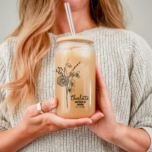 Matron of Honor Sipper, Wedding Party Gift, Bride Squad Sipper, Wedding Keepsake, Bridal Support Gift, Custom Wedding Sipper, 16oz Cup