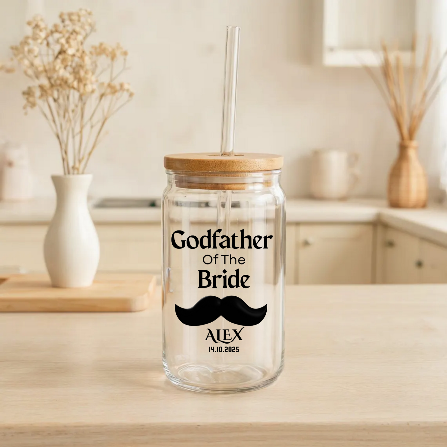 Godfather of the Bride Sipper, Personalized Wedding Gift, Custom Godfather Sipper, Bride Godparent Gift, Wedding Keepsake Cup, 16oz
