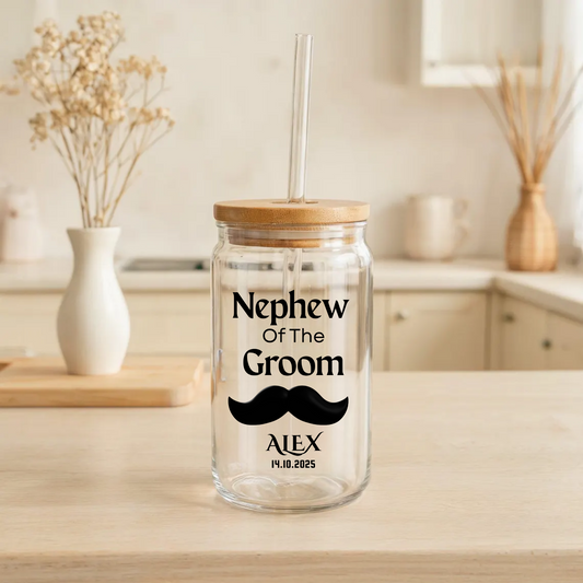 Nephew of the Groom Sipper, Personalized Wedding Gift, Custom Nephew Sipper, Groom Family Gift, Wedding Keepsake, Ring Bearer Cup, 16oz