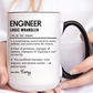 Custom Engineer Mug, Funny Engineering Definition Gift, STEM Coffee Cup, Personalized Tech Gift, Problem Solver Mug, Nerdy Office Cup