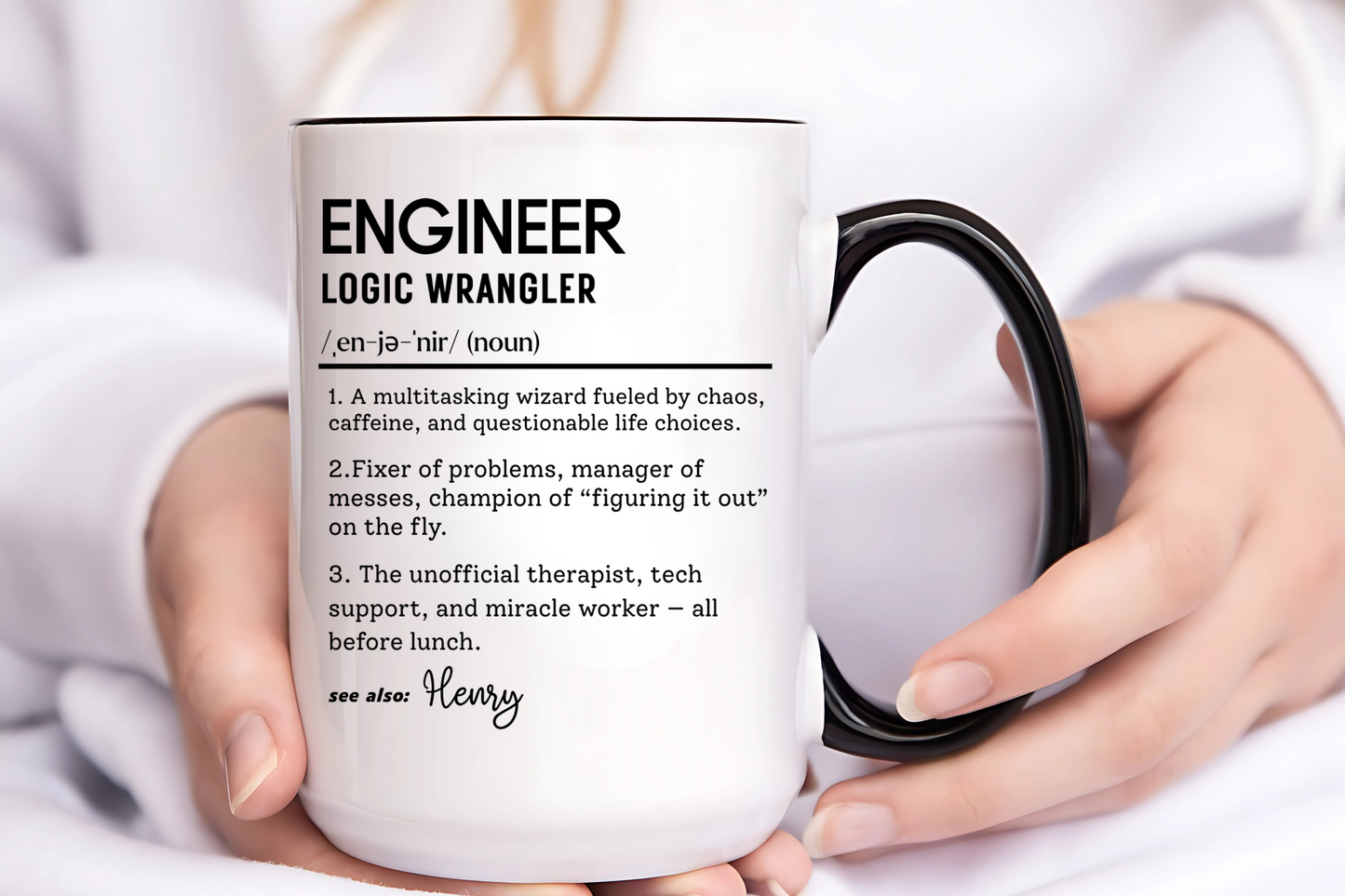 Custom Engineer Mug, Funny Engineering Definition Gift, STEM Coffee Cup, Personalized Tech Gift, Problem Solver Mug, Nerdy Office Cup