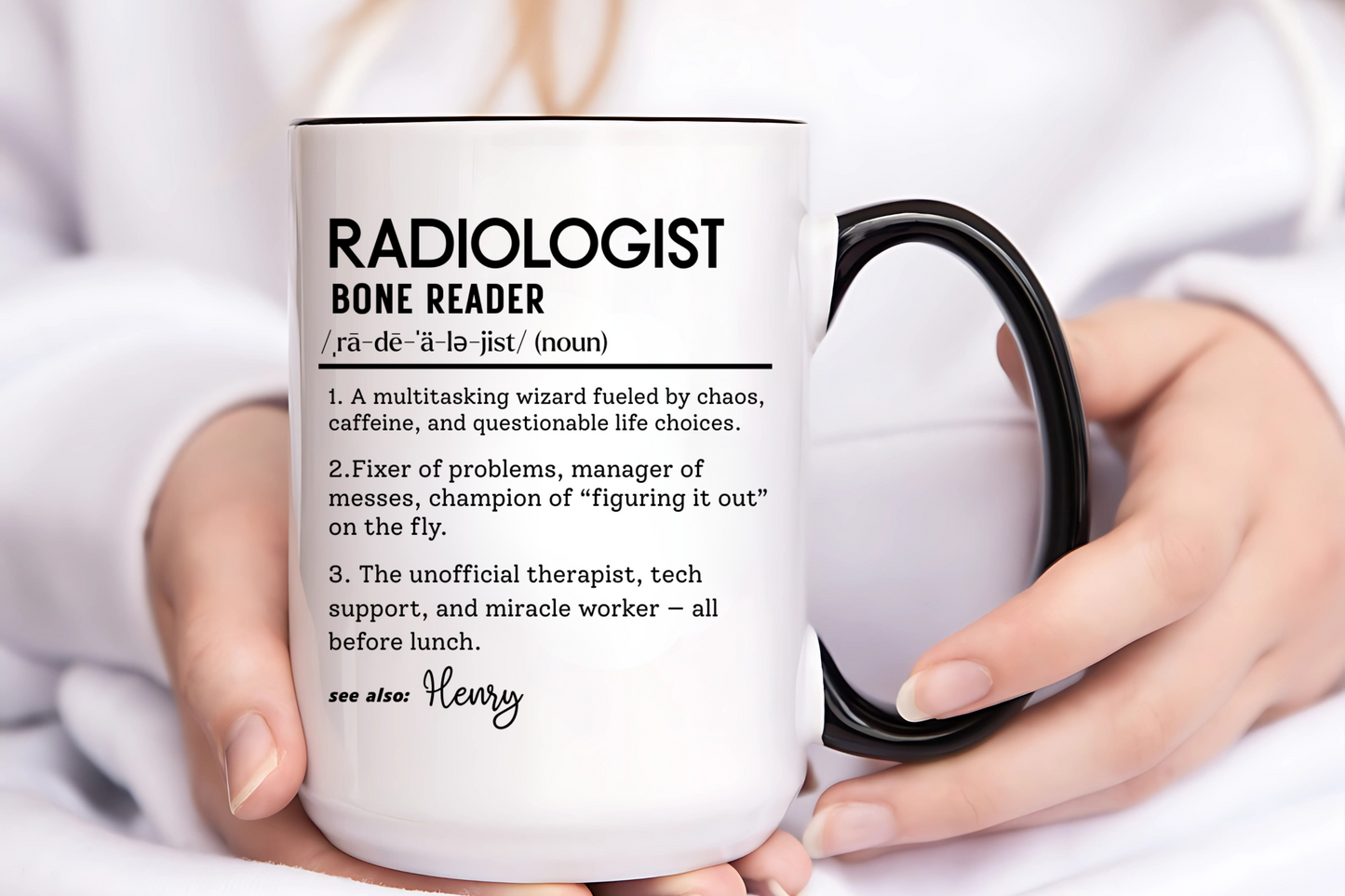 Custom Radiologist Mug, Funny Radiology Gift, Radiologist Definition Mug, Personalized Coffee Cup, Colorful Mugs (11oz, 15oz)