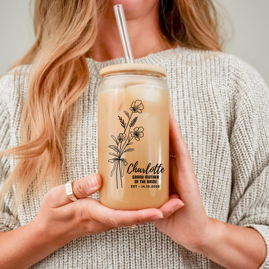 Grandmother of the Bride Sipper, Bride Grandma Gift, Wedding Gift for Grandmother, Personalized Sipper, Bridal Party Gift, 16oz Keepsake