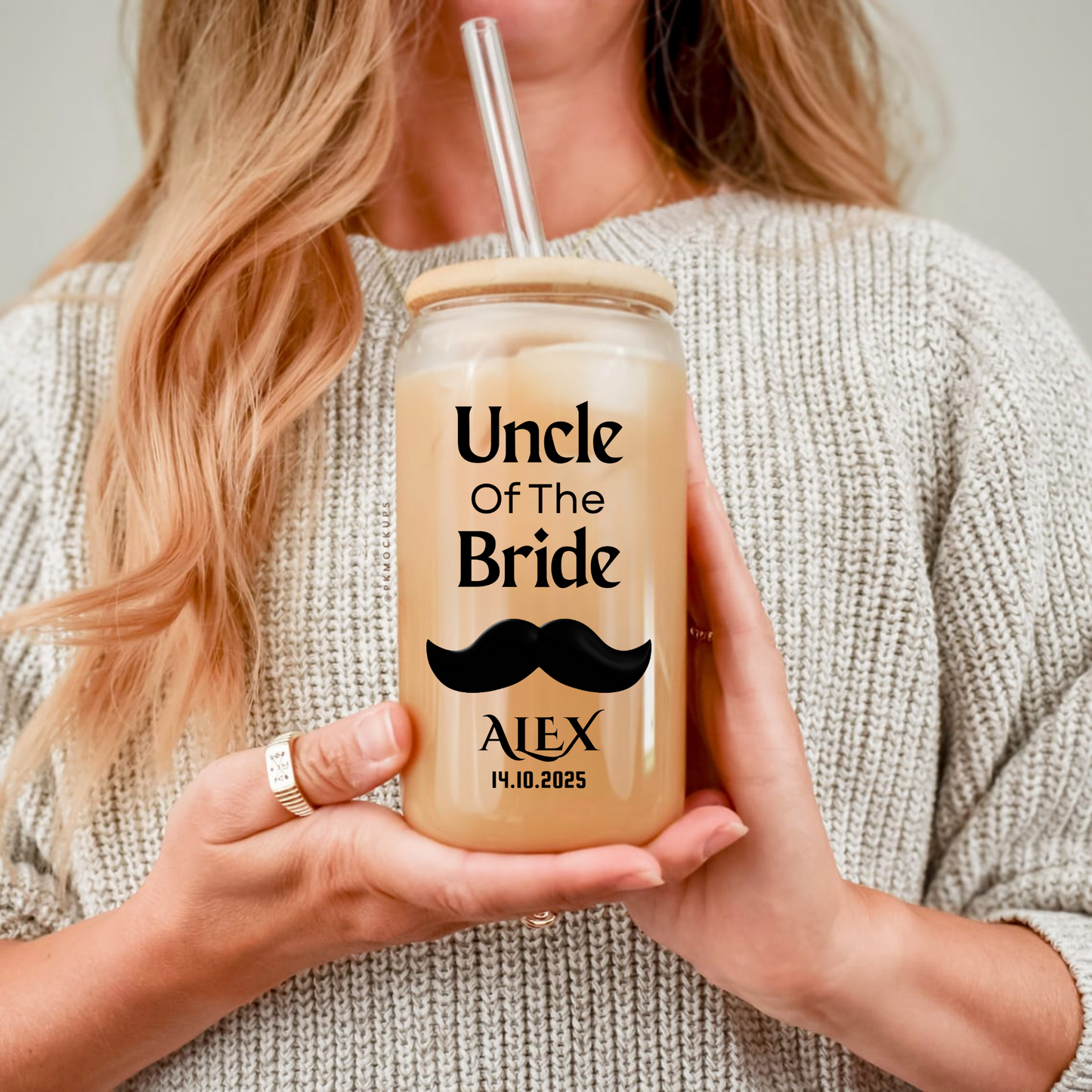 Uncle of the Bride Sipper, Personalized Wedding Sipper, Bride Uncle Gift, Custom Wedding Keepsake, Family Wedding Gift, 16oz Cup