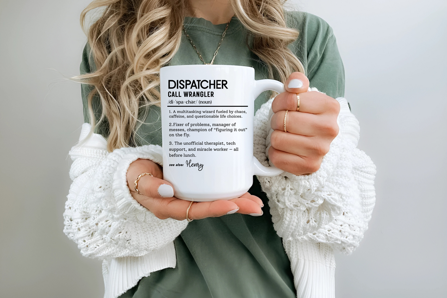 Dispatcher Dictionary Mug, Funny Call Wrangler Coffee Cup, Personalized Gift for Dispatch Pros, Colorful Mugs 11oz 15oz