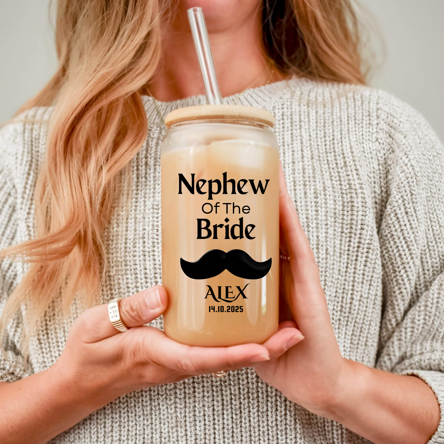 Nephew of the Bride Sipper, Personalized Wedding Gift, Custom Nephew Sipper, Bride Family Gift, Wedding Keepsake, Ring Bearer Cup, 16oz