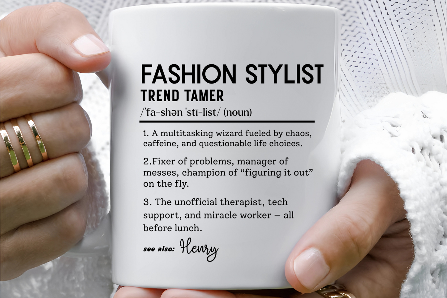 Custom Fashion Stylist Mug, Funny Glam Gift, Stylist Dictionary Mug, Personalized Fashion Mug, Colorful Mugs (11oz, 15oz)
