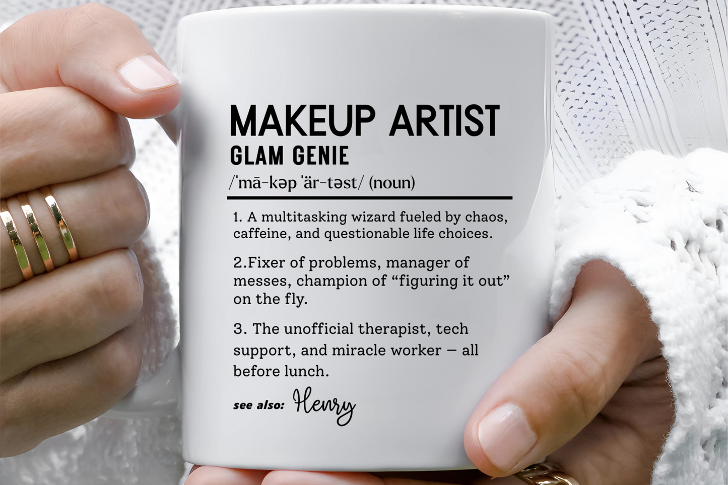 Glam Genie Mug, Funny Makeup Artist Gift, Beauty Lover Mug, MUA Coffee Cup, Personalized Makeup Mug, Colorful Mug (11oz, 15oz)