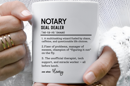 Custom Notary Mug, Funny Legal Gift, Notary Definition Mug, Personalized Office Coffee Cup, Colorful Mugs (11oz, 15oz), Law Office Mug