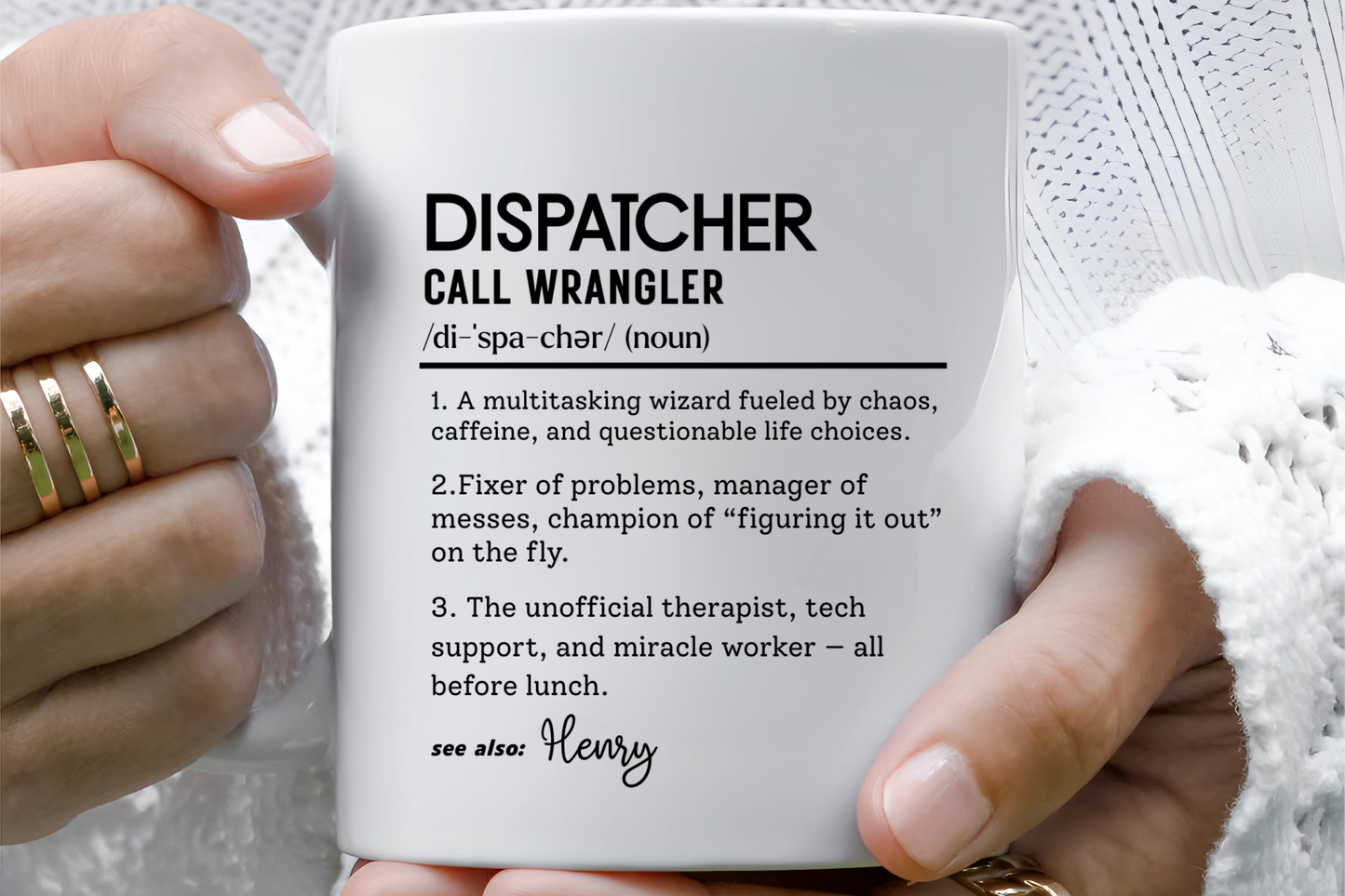 Dispatcher Dictionary Mug, Funny Call Wrangler Coffee Cup, Personalized Gift for Dispatch Pros, Colorful Mugs 11oz 15oz