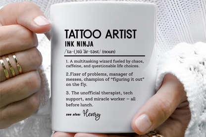 Custom Tattoo Artist Mug, Funny Ink Gift, Tattoo Definition Mug, Personalized Artist Mug, Colorful Mugs (11oz, 15oz)