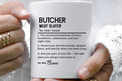 Custom Butcher Mug, Funny Dictionary Definition Gift, Meat Master Mug, Butcher Coffee Cup, Personalized Butcher Gift, Meat Cutter Mug