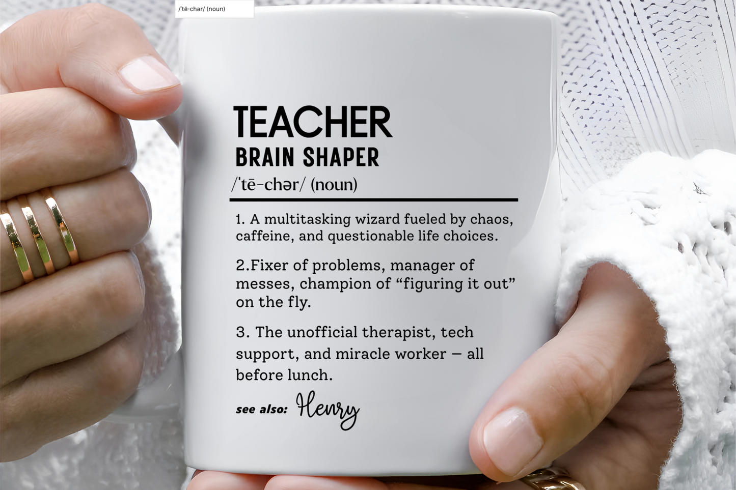 Custom Teacher Mug, Funny Teacher Gift, Personalized Teaching Mug, Classroom Definition Cup, Best Educator Ever, Colorful Mugs 11oz 15oz