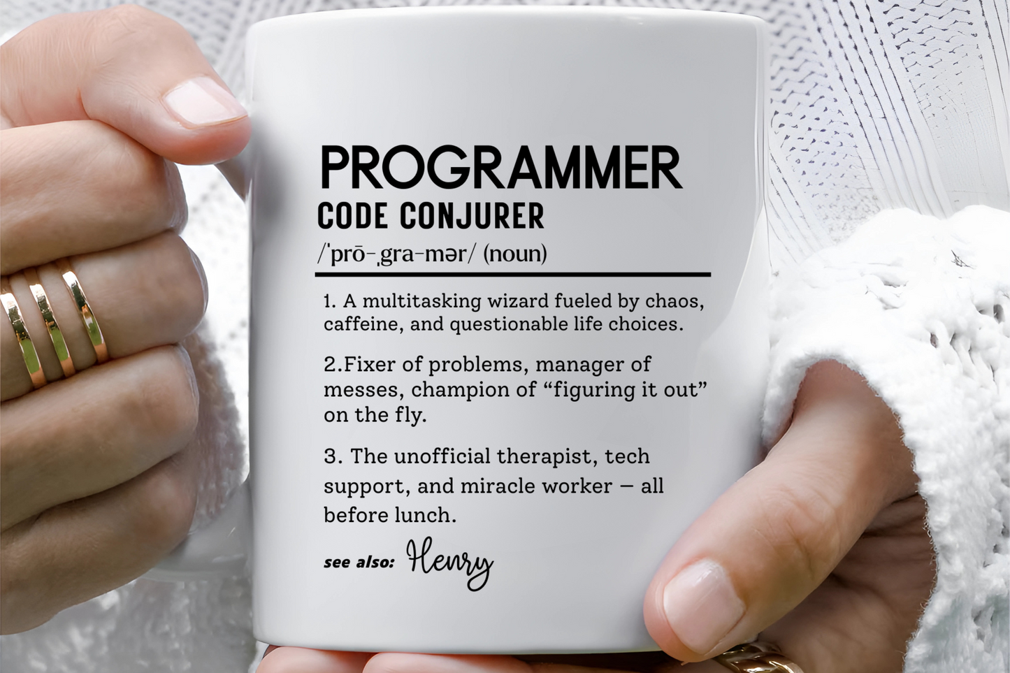 Custom Programmer Mug, Code Conjurer Dictionary Mug, Funny Software Developer Gift, Tech Coffee Cup, Colorful Mugs 11oz 15oz