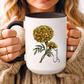 October Birth Flower Marigold Mug 11oz 15oz Personalized Floral Coffee Cup Birthday Gift for Her Custom Ceramic Autumn Flower Mug