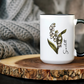 May Birth Flower Lily Mug 11oz 15oz Personalized Floral Coffee Cup Birthday Gift for Her Custom Ceramic Flower Name Mug
