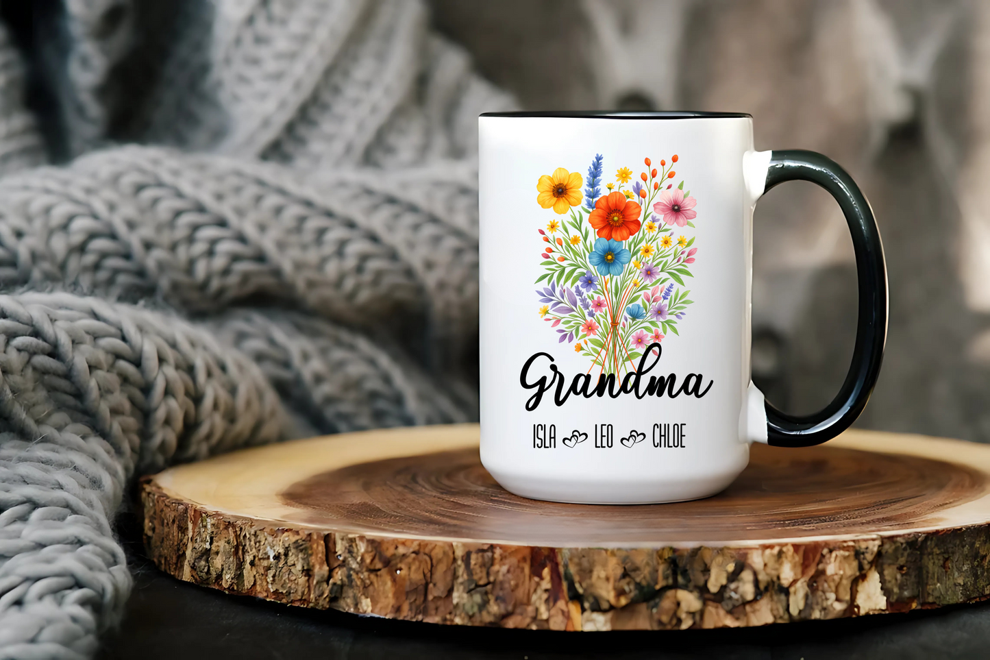 Grandma Mug 11oz 15oz Custom Coffee Cup Gift for Grandma Birthday or Mothers Day Personalized Ceramic Mug for Her from Grandkids