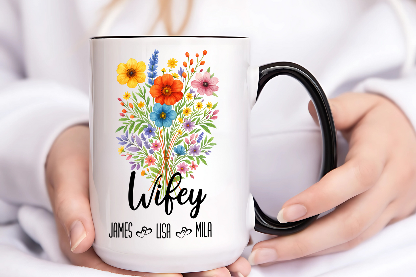 Wifey Mug 11oz 15oz Custom Coffee Cup Gift for Wife Romantic Gift for Her Birthday or Anniversary Personalized Ceramic Mug