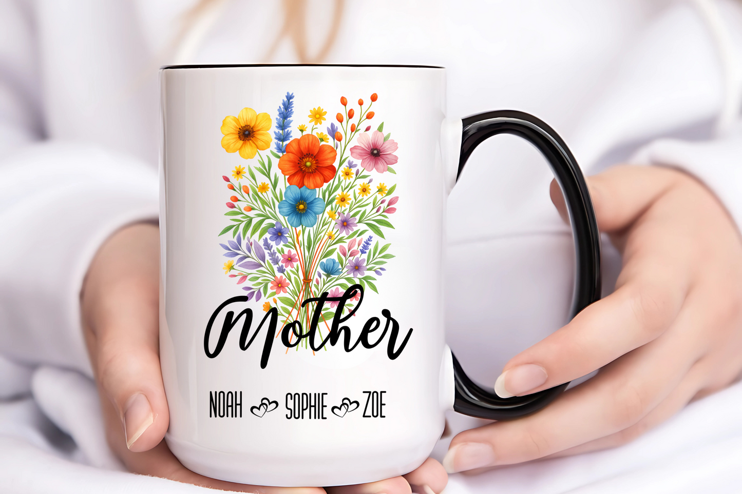 Mother Mug 11oz 15oz Custom Coffee Cup Gift for Mom Birthday Present or Mothers Day Personalized Ceramic Mug for Her Daily Use