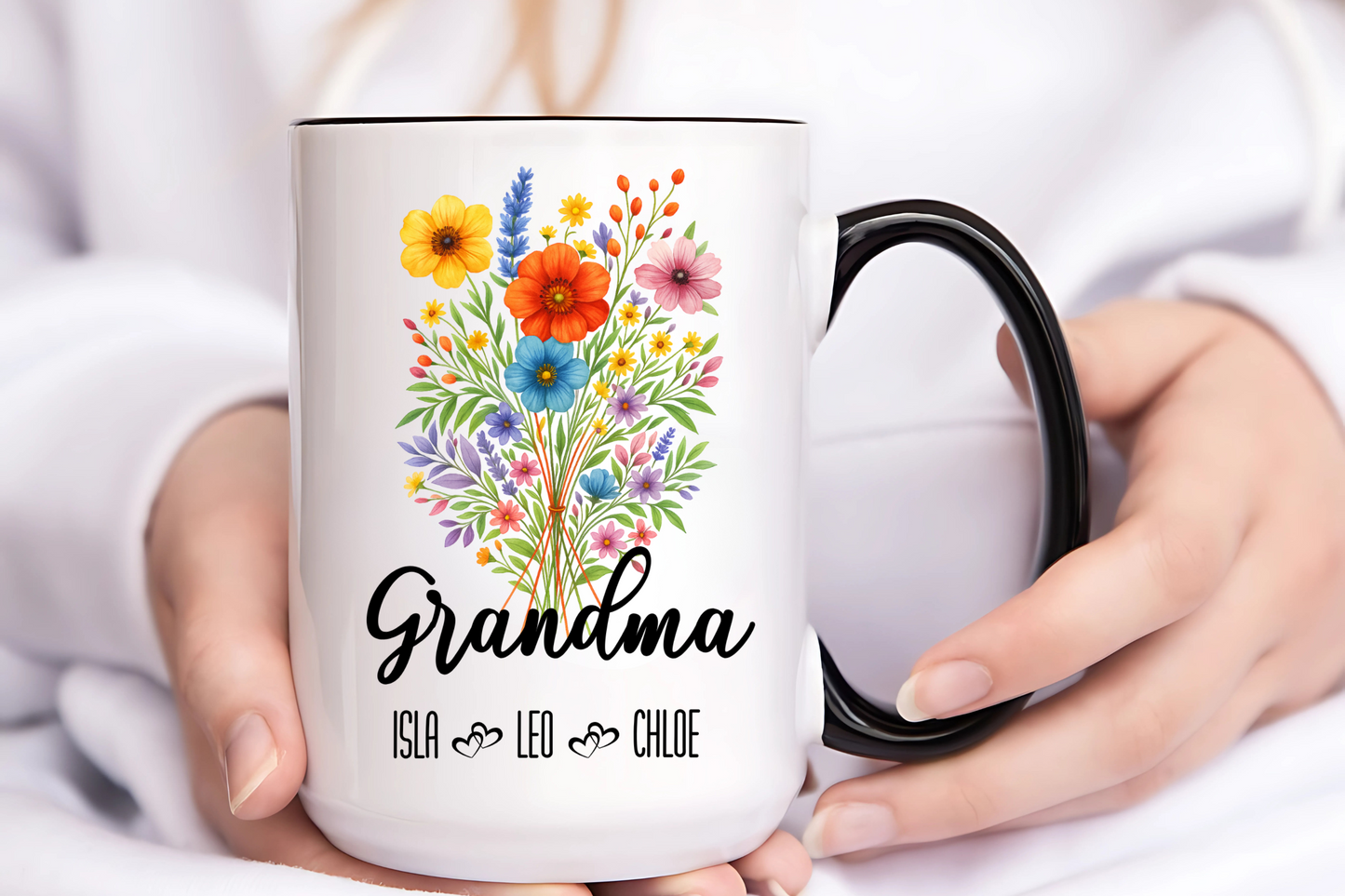 Grandma Mug 11oz 15oz Custom Coffee Cup Gift for Grandma Birthday or Mothers Day Personalized Ceramic Mug for Her from Grandkids