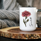 January Birth Flower Carnation Mug 11oz 15oz Personalized Floral Coffee Cup Birthday Gift for Her Ceramic Flower Name Custom Mug