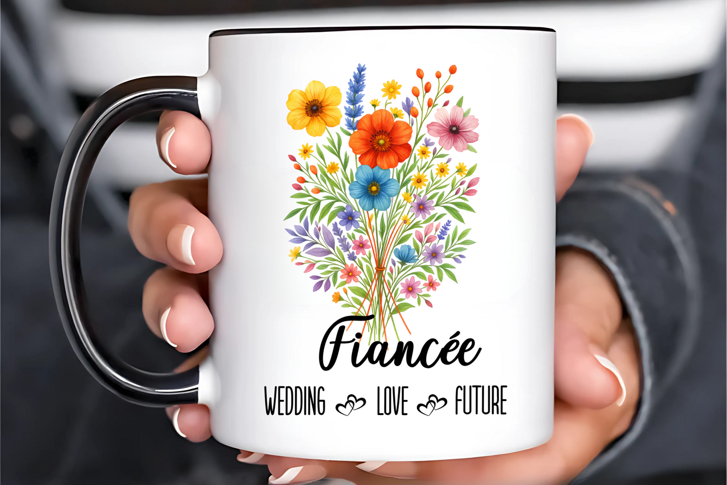 Fiancee Mug 11oz 15oz Custom Coffee Cup Engagement Gift for Her Future Bride Present Personalized Ceramic Mug for Wedding or Proposal